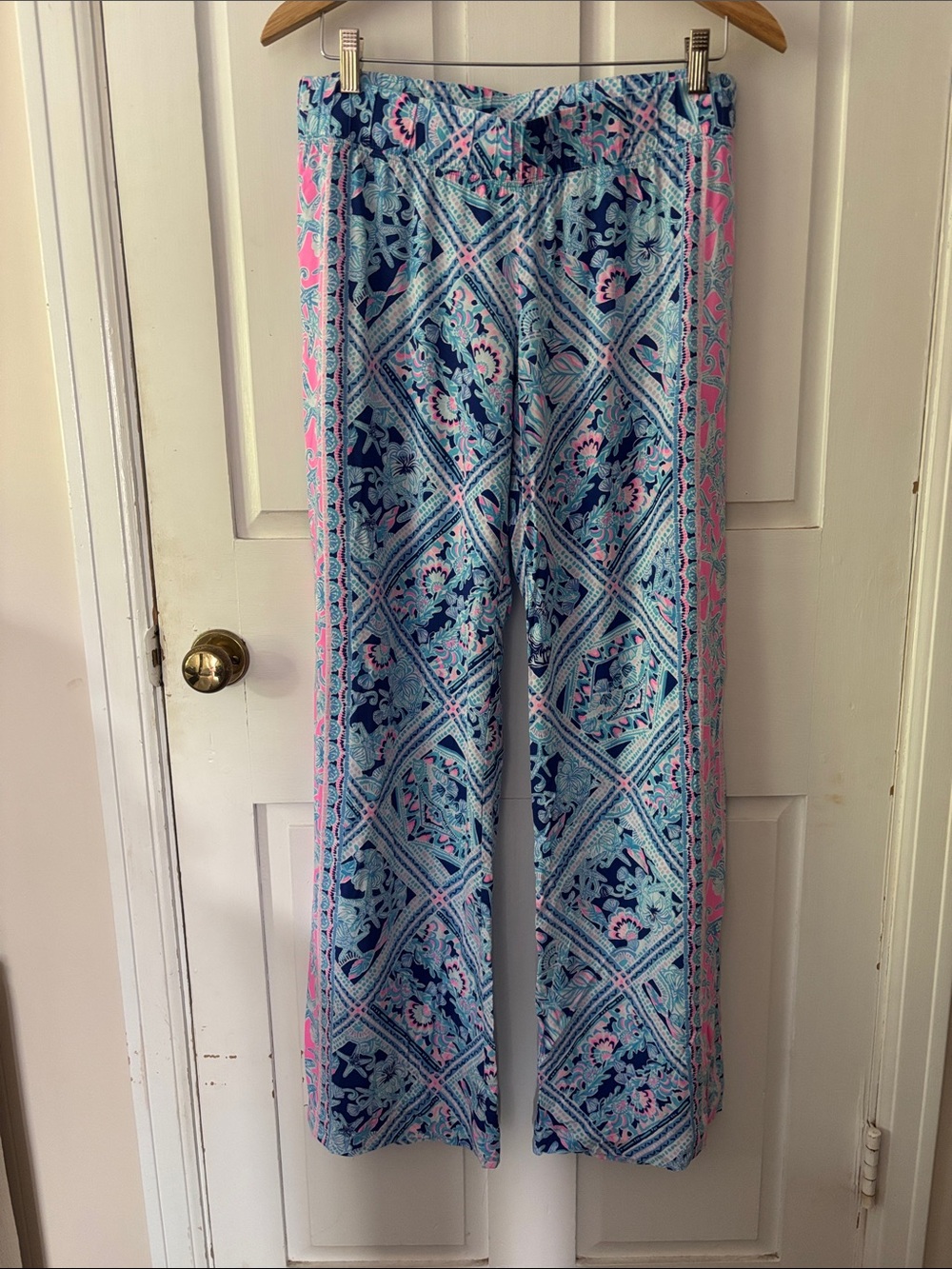 Lilly Pulitzer Blue, Navy & Pink Printed Pants